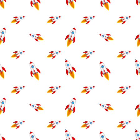 Seamless background with Rockets. Vector illustration. Abstract Rocket ship pattern.のイラスト素材