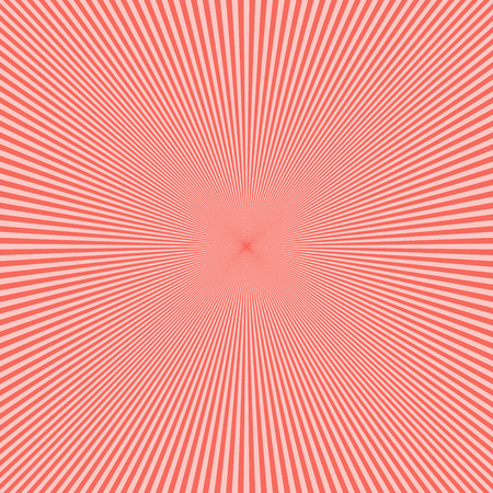 Abstract pink sunbeams background. Vector illustration. Living Coral - trendy color 2019 year.のイラスト素材