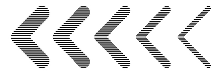 Set of black striped arrows. Vector illustration. Abstract arrows isolated. Arrow iconのイラスト素材