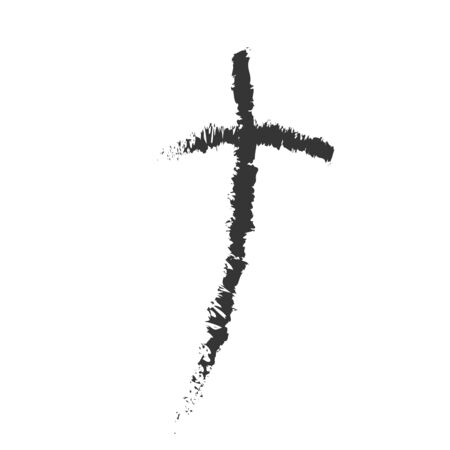Christian Cross icon. Church cross isolated. Black religion vector symbolのイラスト素材