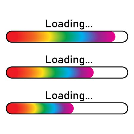 Loading icon - vector. Colorful loading icon isolated. Color vector loading line. Progress loading barのイラスト素材