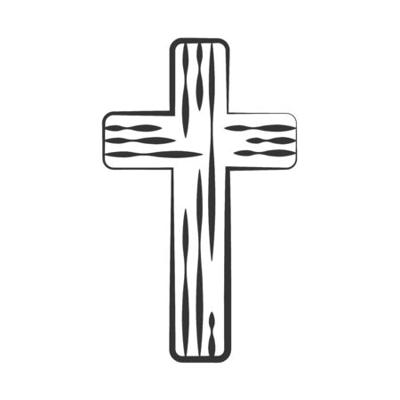 Christian Cross icon. Church cross isolated. Abstract religion vector symbolのイラスト素材