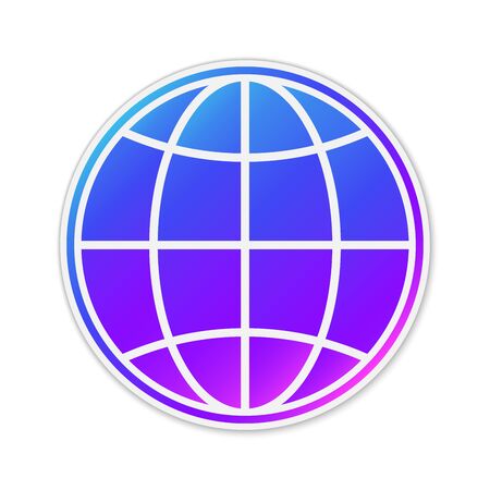 Vector Earth Globe icon. Paper sticker with shadow. Colorful Globe icon isolated.のイラスト素材