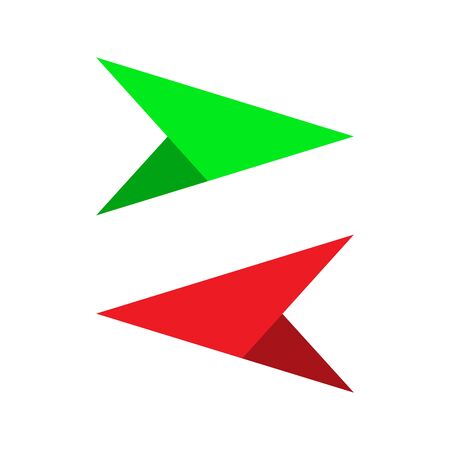 Set of color arrows. Arrow icon isolated. Vector arrows to left and right.のイラスト素材