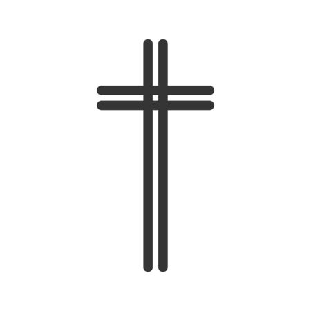 Christian Cross icon. Church cross isolated. Black religion vector symbolのイラスト素材