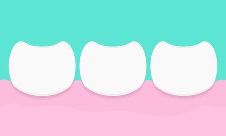 Row of white Teeth. Dentition of tooth. Vector illustration. Healthcare conceptのイラスト素材
