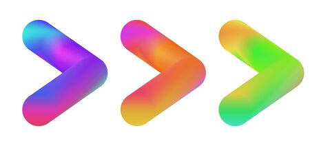 Set of colorful arrows. Arrow icon isolated. Color vector arrows to right.