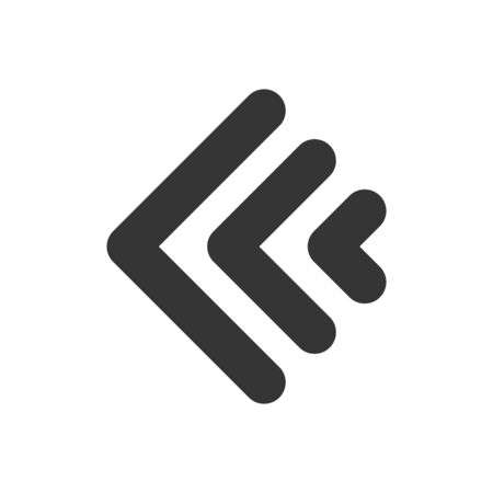 Arrow icon isolated. Black vector arrow. Flat arrow to leftのイラスト素材