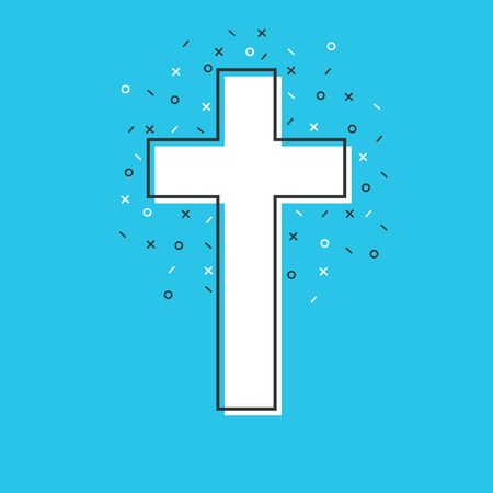 Abstract cute christian cross. Vector Christian Cross icon. Flat christian crossのイラスト素材