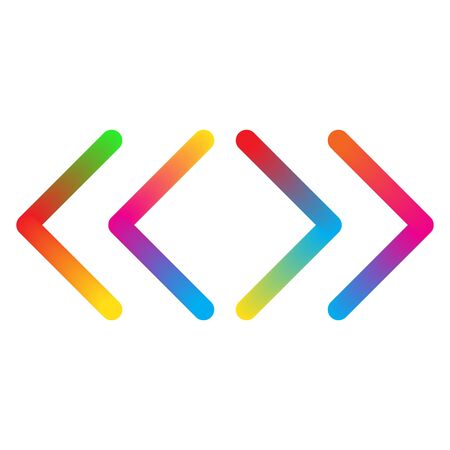 Set of colorful arrows. Arrow icon isolated. Colorful vector arrows to left and right.のイラスト素材