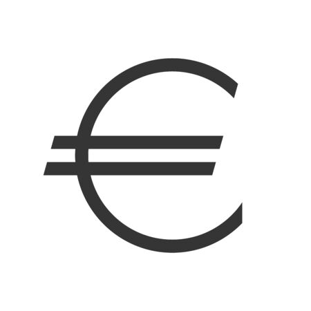 Vector Euro icon. Black symbol of Euro money. Vector euro coin icon isolated. Money conceptのイラスト素材