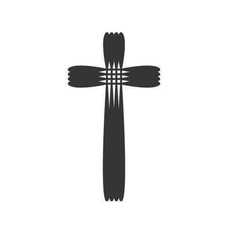 Christian Cross icon. Church cross isolated. Black religion vector symbolのイラスト素材