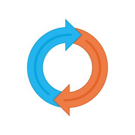 Circle arrow. Reload arrow icon isolated. Color refresh vector arrow. Circle arrow for infographicのイラスト素材