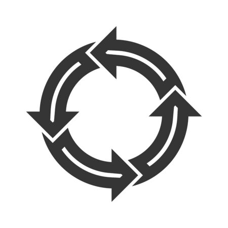 Circle arrow. Reload arrow icon isolated. Black refresh vector arrow. Circle arrow for infographicのイラスト素材