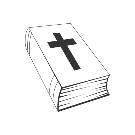 Bible icon - vector. Black Bible book icon. Bible book icon in flat style, isolated.のイラスト素材
