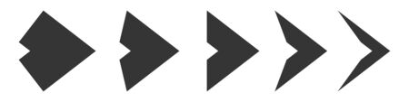 Set of arrows - vector. Arrow icon isolated. Black vector arrows to right.のイラスト素材