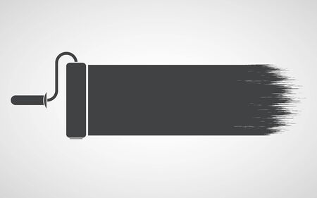 Paint roller icon in flat design. Vector illustration. Wall roller paint brush icon isolatedのイラスト素材