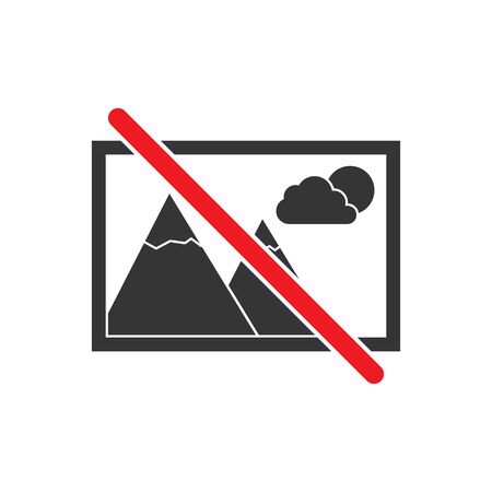 No image vector icon on white background. No picture sign. No photo sign isolated