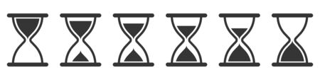 Set of sandglass icons isolated. Hourglass icon in flat style. Time or Clock concept. Vector...