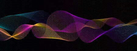 Linear bright background. Vector illustration. Abstract futuristic background with dynamic linear...