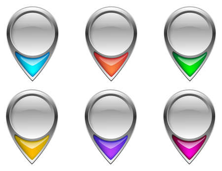 Location pin icons set. Colorful navigation icons. Map pointer icons isolated. Vector illustration.のイラスト素材