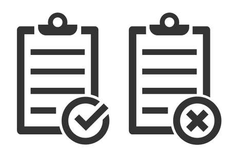 Black Checklist icon isolated. Vector Checklist symbol in flat design. Approval document linear iconのイラスト素材