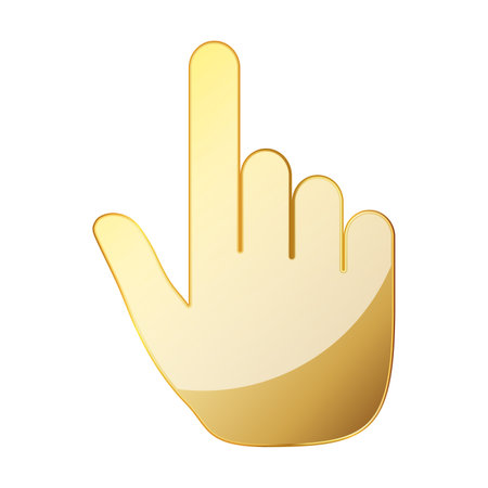 Cursor icon. Gold vector illustration. Gold cursor icon on white background. Hand iconのイラスト素材