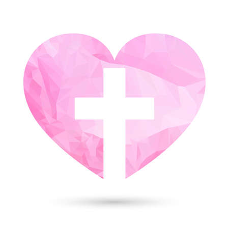 Christian cross icon. Abstract christian logo. Isolated religion logo. Vector illustration.のイラスト素材