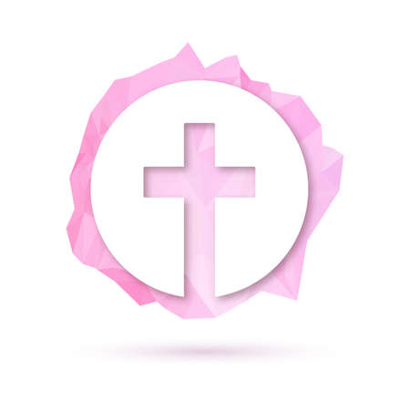 Christian cross icon. Abstract christian logo. Isolated religion logo. Vector illustration.のイラスト素材