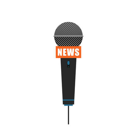Microphone image isolated. Radio and TV news or interviews. Vector illustration. Microphone iconのイラスト素材