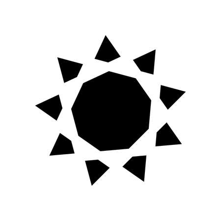 Sun icon. Black sun icon in flat design. Sun symbol. Vector illustration.のイラスト素材