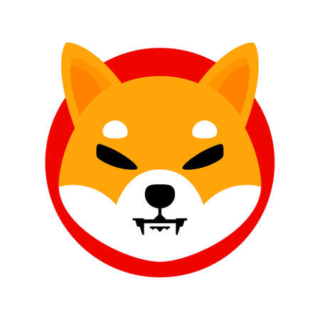 Shiba Inu coin. SHIB cryptocurrency token. Digital money. Shiba Inu coin icon. Vector illustration.のイラスト素材