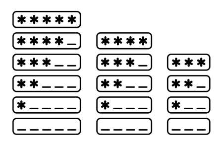 Password icon. Login icon. Vector illustration. Set of varied web icons of password. Cyber security icons.のイラスト素材