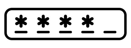 Password icon. Login icon. Vector illustration. Web icon. Cyber security icon.のイラスト素材