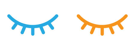 Closed eye linear icon. Simple symbol of eye. Vector illustration. Human eye icon.のイラスト素材