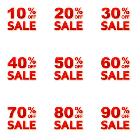 Discount offer tag icons. Set of shopping tag icons. Conceptual business icons. Vector illustration. Percentage icons.のイラスト素材