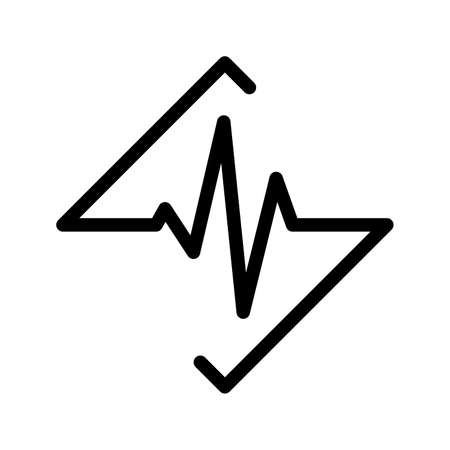 Black heartbeat icon. Abstract medical symbol. Vector illustration. Heartbeat icon in square shapeのイラスト素材