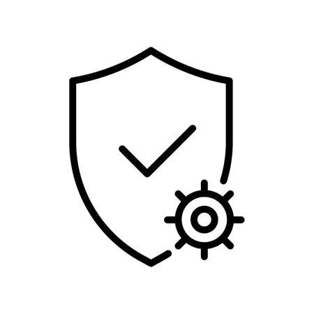 Security shield icon. Black protection symbol. vector illustration. logo design elementsのイラスト素材