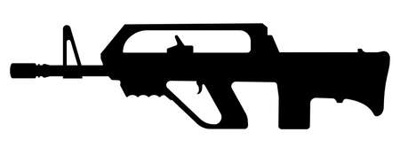 Gun icon isolated. machine gun. firearms. Submachine gun black sign. vector illustration. Rifle icon