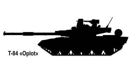Battle tank T-84 Oplot. tank icon. vector illustration. Tank silhouette isolatedのイラスト素材