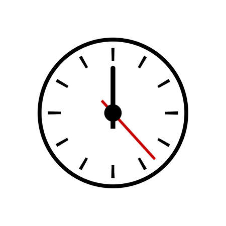 Clock vector icon. time concept. vector illustration. thin line icon. Black flat symbol of time