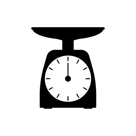 Scale black icon. household scales. vector illustration. Scales with measure scale.のイラスト素材