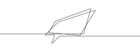 Continuous line drawing of speech bubble. one line drawing background. vector illustration. Linear drawing of a speech bubbleのイラスト素材