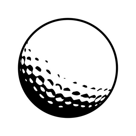 Golf ball icon. Golf ball isolated icon. Golf ball symbol. Black vector illustration.のイラスト素材