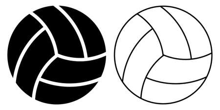 Volley ball icon. vector illustration. Set of isolated volleyball ball icons. Black volleyball ball symbolのイラスト素材