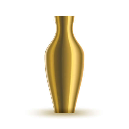 golden vase. Shiny gold vase isolated on white background. vector illustration.のイラスト素材