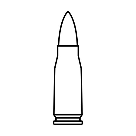 bullet icon. Cartridge icon in linear design. military ammunition. Bullet or patron silhouette vector illustration.のイラスト素材