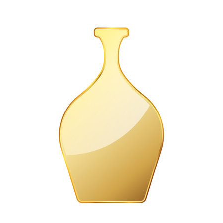 golden vase. Shiny gold vase isolated on white background. vector illustration.のイラスト素材
