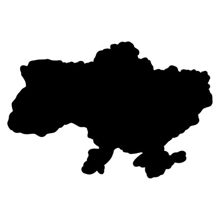 Ukraine map icon. Image of Ukraine map. Black vector illustration.のイラスト素材
