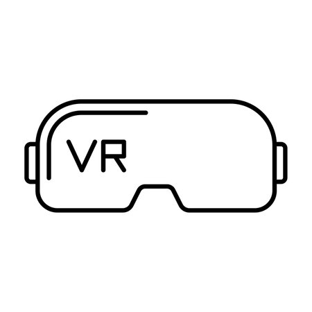 VR glasses icon. Black linear VR glasses icon. vector illustration. game glasses symbolのイラスト素材